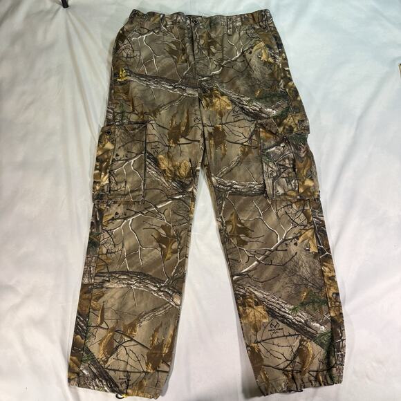 Realtree Cargo Pants Men‎ 36-38 Camouflage Outdoor Hunting Draw Cord - Picture 1 of 7